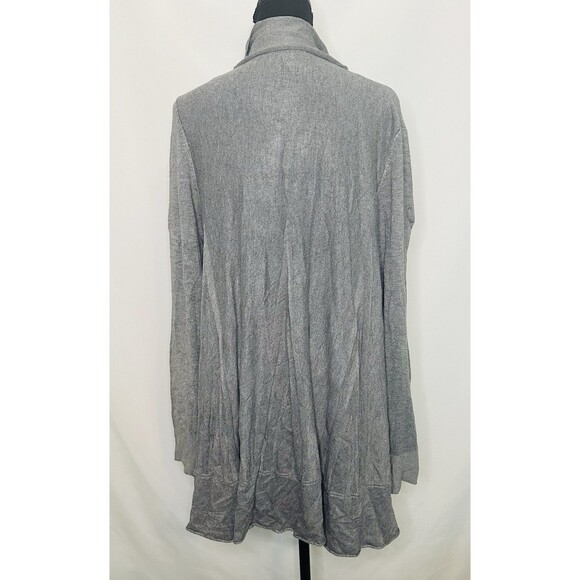 NY Collection Woman Gray Open Front Long Sleeve Cardigan Plus Size 1X NWT - Picture 3 of 8